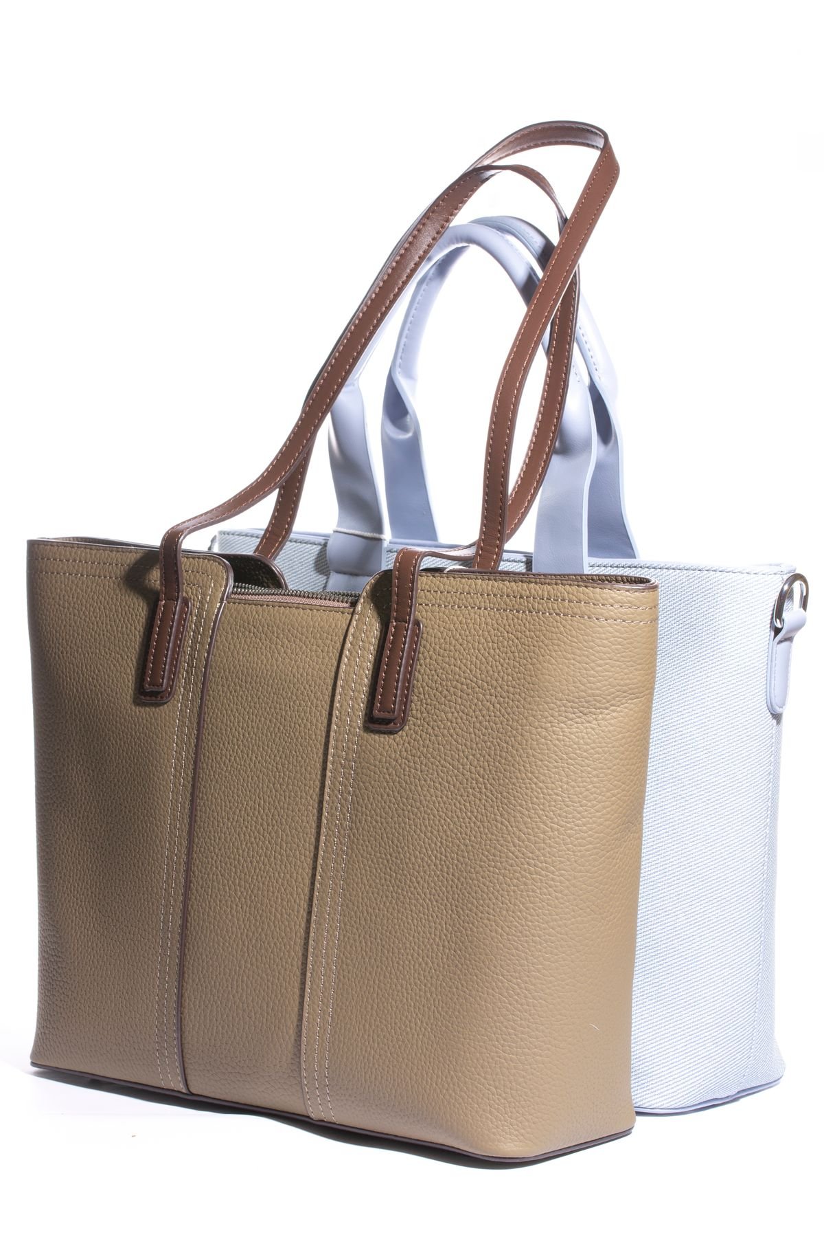 Navy Structured Tote Bag — Look 3