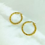 Teal Statement Hoop Earrings — Look 1