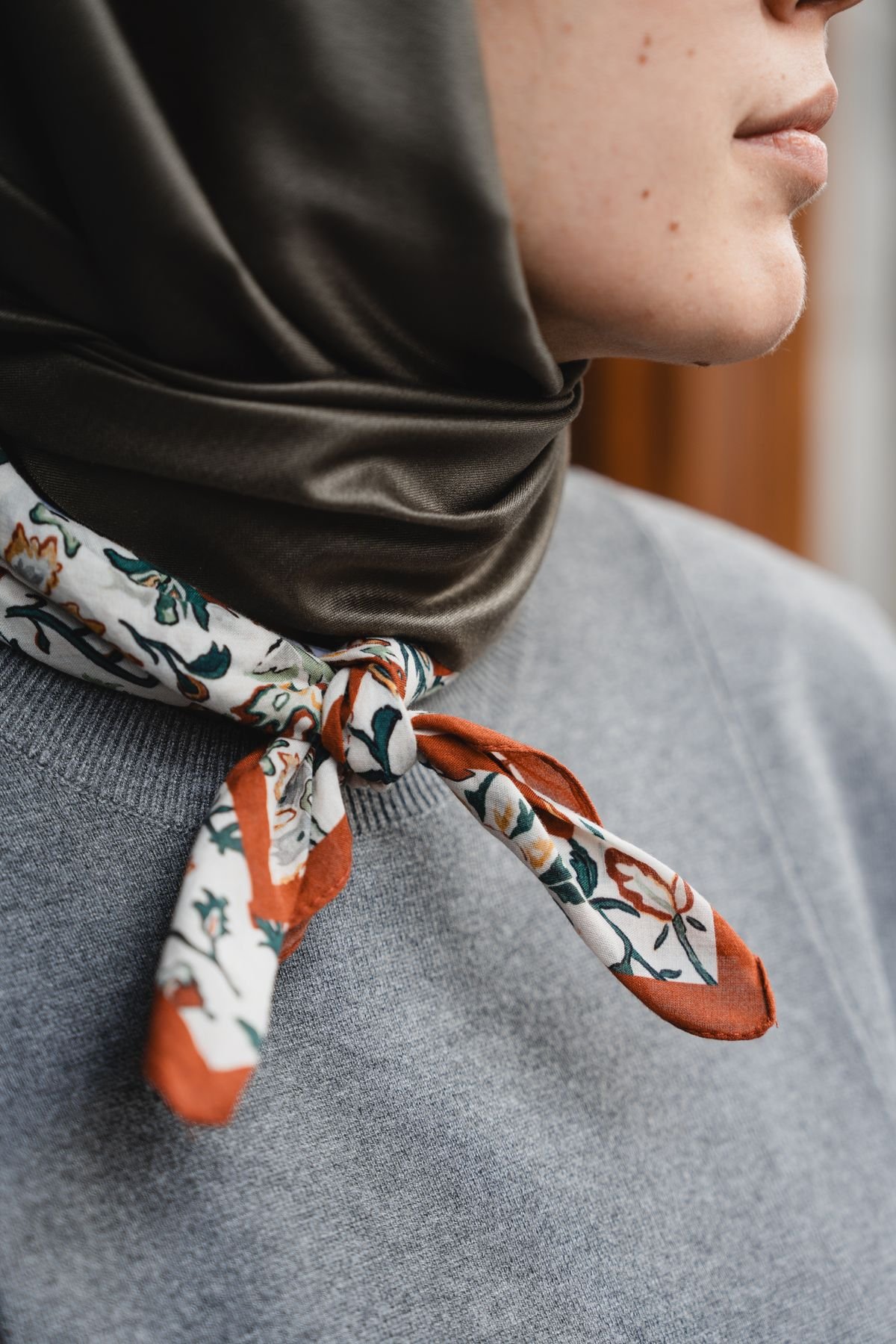 Grace Silk Scarf — Look 3